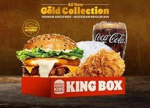 Promo Harga Burger King King Box Cheese Lava Angus Burger Medium  - Burger King