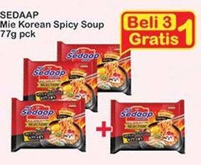 Promo Harga SEDAAP Korean Spicy Soup per 3 pcs 77 gr - Indomaret