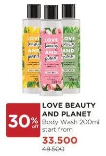 Promo Harga LOVE BEAUTY AND PLANET Body Wash All Variants 200 ml - Watsons