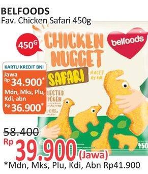 Promo Harga BELFOODS Nugget Chicken Nugget Safari 450 gr - Alfamidi