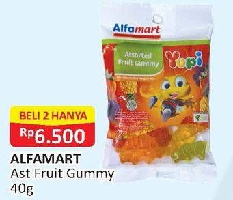Promo Harga ALFAMART Assorted Fruit Gummy per 2 pouch 40 gr - Alfamart
