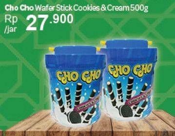 Promo Harga CHO CHO Wafer Stick Cookies Cream 500 gr - Carrefour