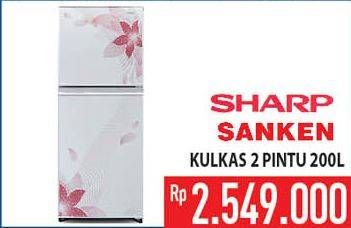 Promo Harga SHARP/SANKEN Kulkas 2 Pintu  200L  - Hypermart