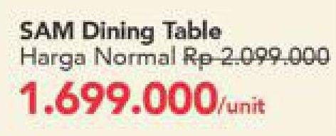 Promo Harga Sam Dining Table  - Carrefour