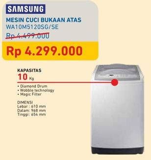 Promo Harga SAMSUNG WA10M5120 | Washing Machine Top Load 10kg  - Courts
