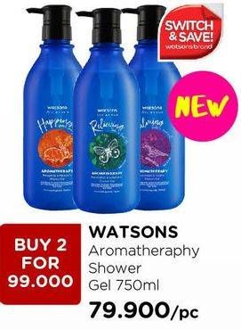 Promo Harga WATSONS Aromatheraphy Shower Gel per 2 botol 750 ml - Watsons