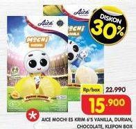 Promo Harga Aice Mochi Vanilla, Durian, Chocolate, Klepon per 6 pcs 30 gr - Superindo