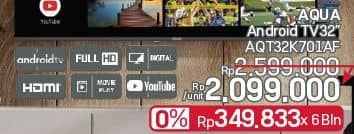 Promo Harga Aqua AQT32K701A | Android TV 32 Inci  - LotteMart