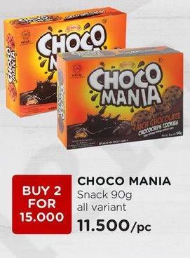 Promo Harga CHOCO MANIA Choco Chip Cookies All Variants per 2 box 90 gr - Watsons