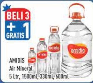Promo Harga AMIDIS Air Mineral 5Ltr/1500ml/330ml/600ml  - Hypermart
