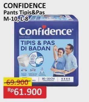 Promo Harga Confidence Adult Pants Tipis & Pas Di Badan M10, L8 8 pcs - Alfamart