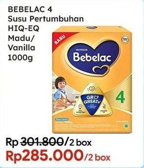 Promo Harga Bebelac 4 Susu Pertumbuhan Madu, Vanila 1000 gr - Indomaret