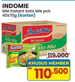 Promo Harga Indomie Mi Kuah Soto Mie per 40 pcs 70 gr - Indomaret