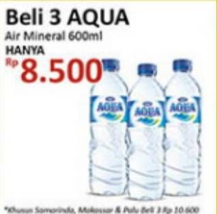 Promo Harga AQUA Air Mineral 600 ml - Indomaret