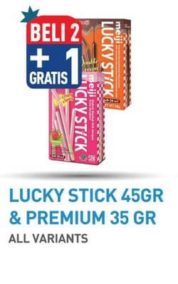 Promo Harga Meiji Biskuit Lucky Stick All Variants 35 gr - Hypermart