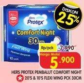 Promo Harga Hers Protex Comfort Night Wing 30cm 20 pcs - Superindo
