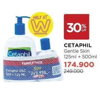Promo Harga CETAPHIL Gentle Skin 125ml + 500ml  - Watsons