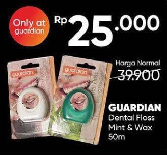 Promo Harga GUARDIAN Dental Floss Mint, Wax 50 ml - Guardian