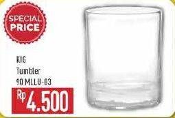 Promo Harga KIG Glassware Blown Tumbler 90 MLLU-03  - Hypermart