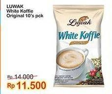 Promo Harga Luwak White Koffie Original per 10 sachet 20 gr - Indomaret