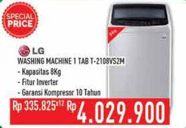 Promo Harga LG T2108VSAM | Mesin Cuci Top Loading 8kg  - Hypermart