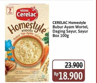 Promo Harga Nestle Cerelac Homestyle Bubur Tim Ayam Wortel, Daging Sayur, Sayur 100 gr - Alfamidi