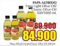 Promo Harga PAPA ALFREDO Olive Oil Extra Light, Classic 500 ml - Giant