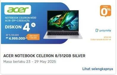 Promo Harga Acer AL14-31P-C6DD.K/SL  - Electronic City