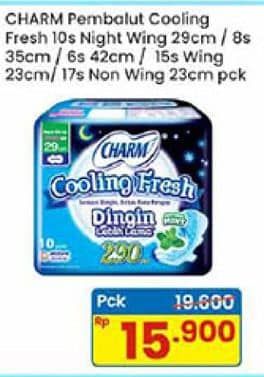 Promo Harga Charm Extra Comfort Cooling Fresh Wing 29cm, Wing 35cm, Wing 42cm, Wing 23cm, NonWing 23cm 6 pcs - Indomaret