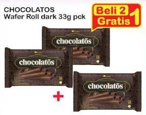 Promo Harga CHOCOLATOS Wafer Roll Dark per 2 pcs 33 gr - Indomaret