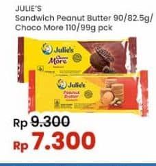 Promo Harga Julies Sandwich Peanut Butter, Choco More 90 gr - Indomaret
