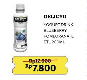 Promo Harga Delicyo Yogurt Drink Blueberry, Pomegranate 200 ml - Indomaret