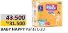 Promo Harga BABY HAPPY Body Fit Pants L20 20 pcs - Alfamart