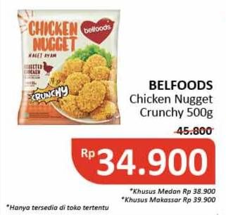 Promo Harga BELFOODS Nugget Chicken Nugget Crunchy 500 gr - Alfamidi