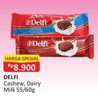 Promo Harga DELFI Chocolate Cashew, Dairy Milk 60 gr - Alfamart