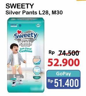Promo Harga Sweety Silver Pants M30, L28 28 pcs - Alfamart