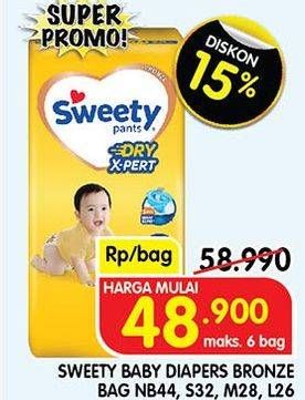 Sweety Baby Diapers Bronze NB44, S32, M28, L26
