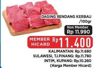 Promo Harga Daging Rendang Kerbau per 100 gr - Hypermart