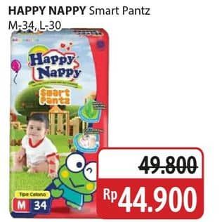 Promo Harga Happy Nappy Smart Pantz Diaper L30, M34 30 pcs - Alfamidi