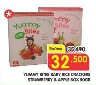 Promo Harga YUMMY BITES Rice Cracker 123 Strawberry, Apple 50 gr - Superindo