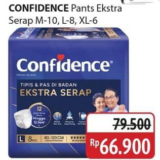 Promo Harga Confidence Adult Pants Slim & Fit Extra Absorb L8, M10, XL6 6 pcs - Alfamidi
