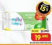 Promo Harga MITU Baby Wipes Antiseptic per 2 pouch 45 sheet - Superindo