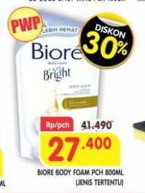 Promo Harga Biore Body Foam Bright 800 ml - Superindo