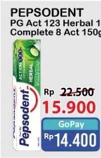 Promo Harga Pepsodent Pasta Gigi Action 123 Herbal 190 gr - Alfamart