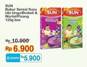 Promo Harga SUN Bubur Sereal Susu Ubi Ungu, Brokoli Wortel, Pisang Susu 120 gr - Indomaret