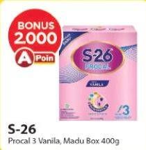 Promo Harga S26 Procal Susu Pertumbuhan Vanilla, Madu 400 gr - Alfamart