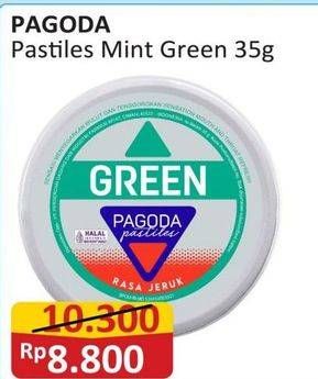 Promo Harga Pagoda Pastiles Mint Green Tea 35 gr - Alfamart