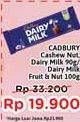 Promo Harga Cadbury Dairy Milk Cashew Nut, Fruit Nut 90 gr - Alfamidi