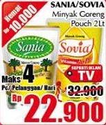 Promo Harga SANIA / SOVIA Minyak Goreng 2 ltr  - Giant