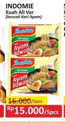 Promo Harga Indomie Mi Kuah Kecuali Kari Ayam 72 gr - Alfamart